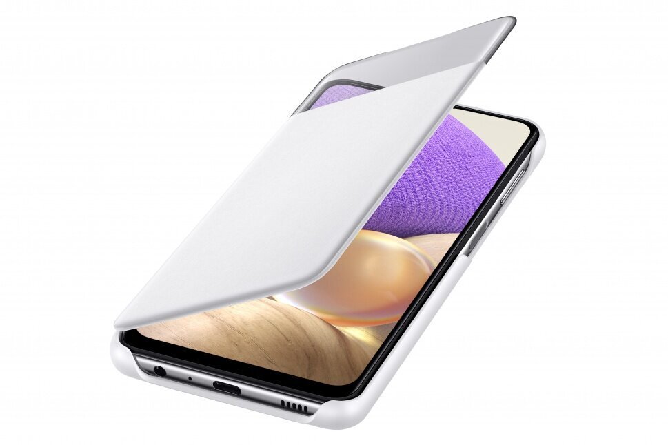 Samsung Galaxy A32 5G S View Wallet Case suojakuori - valkoinen hinta ja tiedot | Puhelimen kuoret ja kotelot | hobbyhall.fi