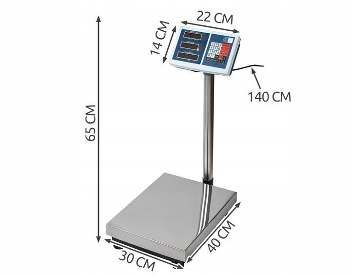 Varasto/myymälävaaka Elektroninen LCD 100kg hinta ja tiedot | Teollisuusvaa'at | hobbyhall.fi