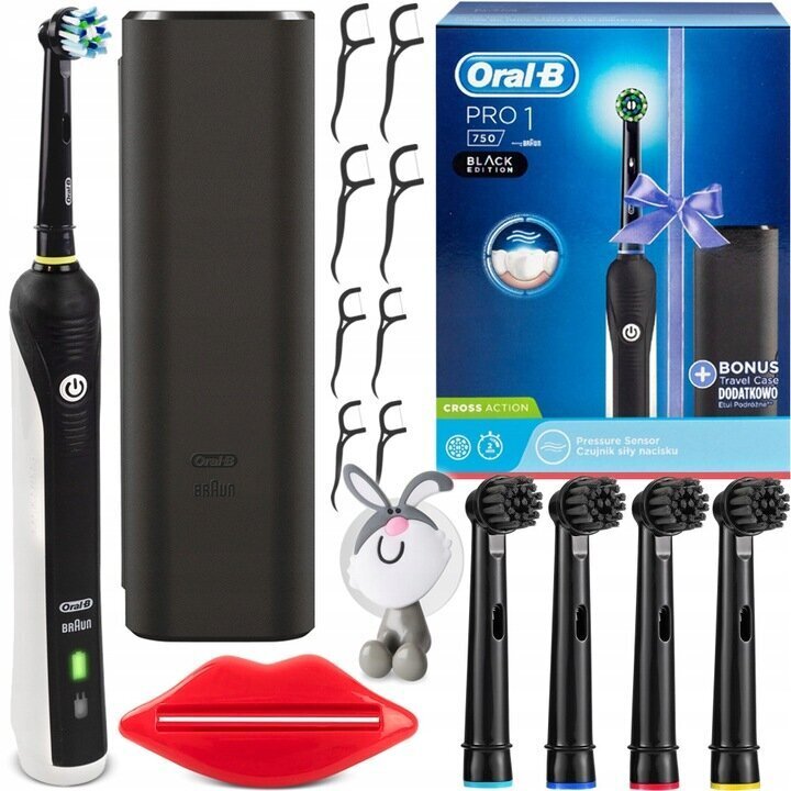 Sähköhammasharja - Oral-B Pro 750 Black hinta ja tiedot | Sähköhammasharjat | hobbyhall.fi