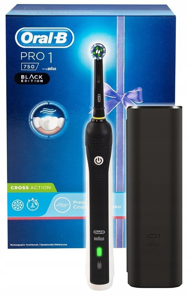 Sähköhammasharja - Oral-B Pro 750 Black hinta ja tiedot | Sähköhammasharjat | hobbyhall.fi