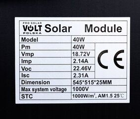 Aurinkovoimalasarja 40W hinta ja tiedot | Aurinkopaneelit | hobbyhall.fi