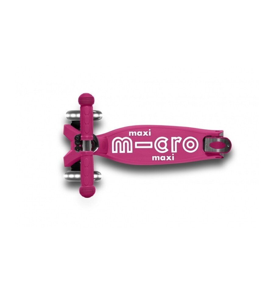 Kolmipyöräinen potkulauta Micro Maxi Deluxe LED taitettava - Shocking Pink hinta ja tiedot | Potkulaudat | hobbyhall.fi