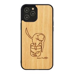 MAN&WOOD suojakuori Apple iPhone 12/12 Pro - Cat With Red Fish hinta ja tiedot | Puhelimen kuoret ja kotelot | hobbyhall.fi