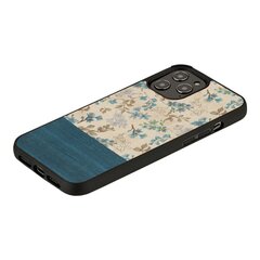 MAN&WOOD suojakuori Apple iPhone 12 Pro Max - Blue Flower Black hinta ja tiedot | Puhelimen kuoret ja kotelot | hobbyhall.fi