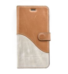 Tellur aitoa nahkaa kotelo iPhone 7 Plus - Brown/White hinta ja tiedot | Puhelimen kuoret ja kotelot | hobbyhall.fi