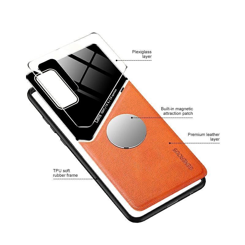 Mocco Lens Leather Back Case for Apple Iphone 12 Mini Orange hinta ja tiedot | Puhelimen kuoret ja kotelot | hobbyhall.fi