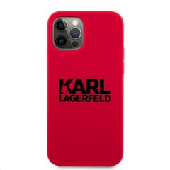 KLHCP12MSLKLRE Karl Lagerfeld Stack Black Logo silikonikotelo iPhone 12/12 Pro 6.1 Redille hinta ja tiedot | Puhelimen kuoret ja kotelot | hobbyhall.fi