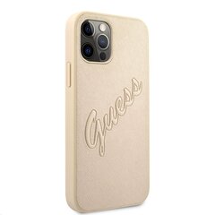 GUHCP12MRSAVSLG Guess PU Saffiano Vintage Script -kotelo iPhone 12/12 Pro Goldille hinta ja tiedot | Puhelimen kuoret ja kotelot | hobbyhall.fi