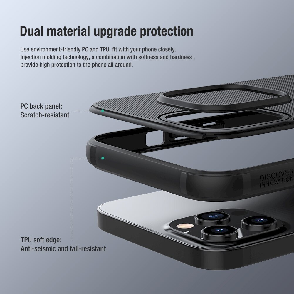 Nillkin Super Frosted Shield Pro Case kestävä, sopii iPhone 13 Pro Maxille, musta hinta ja tiedot | Puhelimen kuoret ja kotelot | hobbyhall.fi
