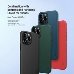 Nillkin Super Frosted Shield Pro Case kestävä, sopii iPhone 13 Pro Max:lle, vihreä hinta ja tiedot | Puhelimen kuoret ja kotelot | hobbyhall.fi