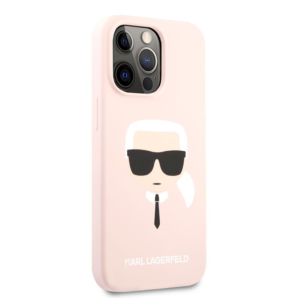 Suojakotelo KLHCP13XSLKHP Karl Lagerfeld Liquid Silicone Karl Head Case iPhone 13 Pro Max Black -puhelimelle hinta ja tiedot | Puhelimen kuoret ja kotelot | hobbyhall.fi