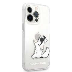 KLHCP13LCFNRC Karl Lagerfeld PC / TPU Choupette Eat Case iPhone 13 Prolle läpinäkyvä hinta ja tiedot | Puhelimen kuoret ja kotelot | hobbyhall.fi