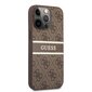 GUHCP13L4GDBR Guess PU 4G Printed Stripe Case iPhone 13 Pro Brown hinta ja tiedot | Puhelimen kuoret ja kotelot | hobbyhall.fi