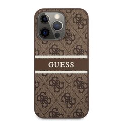 GUHCP13L4GDBR Guess PU 4G Printed Stripe Case iPhone 13 Pro Brown hinta ja tiedot | Puhelimen kuoret ja kotelot | hobbyhall.fi