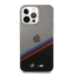 BMHCP13XMHLPK BMW M PC/TPU Tricolor Stripes Case for iPhone 13 Pro Max Transparent hinta ja tiedot | Puhelimen kuoret ja kotelot | hobbyhall.fi
