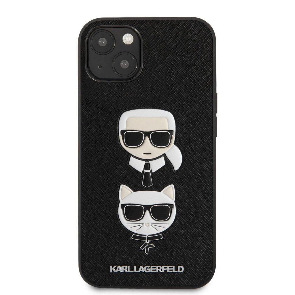 KLHCP13MSAKICKCBK Suojakotelo Karl Lagerfeld PU Saffiano Karl ja Choupette Heads -kotelo iPhone 13:lle musta hinta ja tiedot | Puhelimen kuoret ja kotelot | hobbyhall.fi