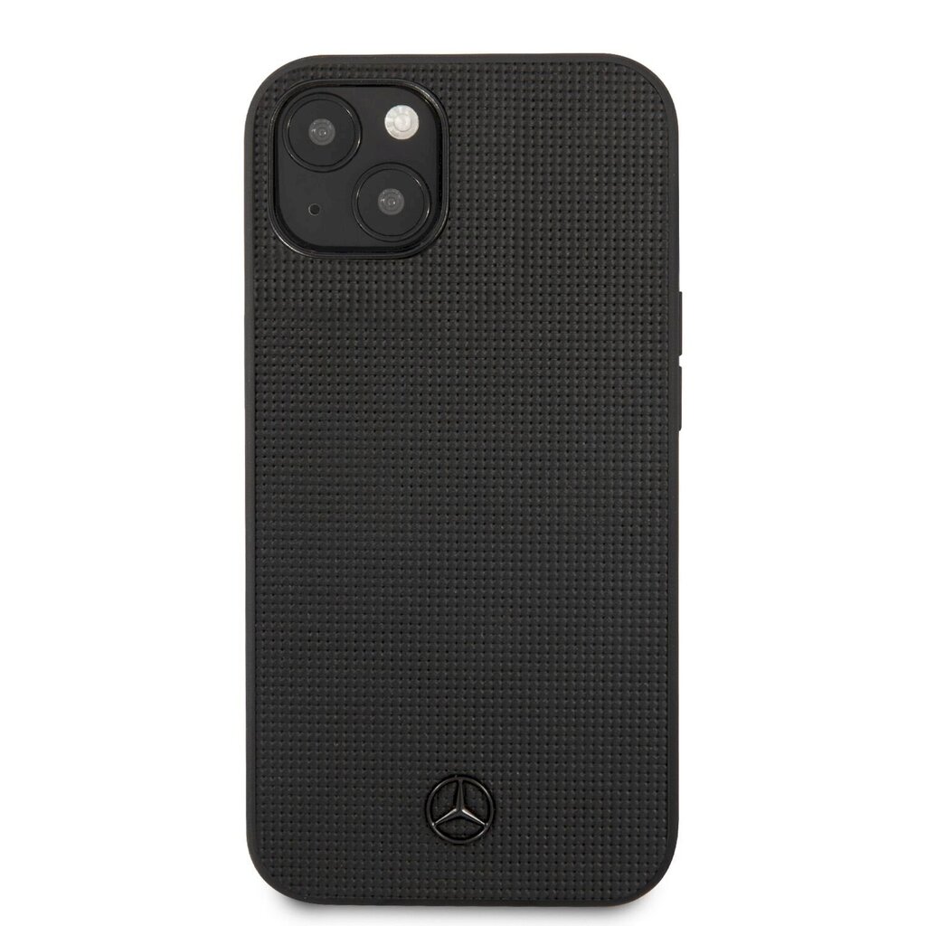 MEHCP13MMBLBK Mercedes Genuine Leather Meshed Hard Case for iPhone 13 Black, Musta hinta ja tiedot | Puhelimen kuoret ja kotelot | hobbyhall.fi