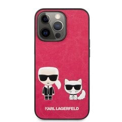 KLHCP13XPCUSKCP Karl Lagerfeld ja Choupette PU-nahkakotelo iPhone 13 Pro Max Fuchsia -puhelimelle. hinta ja tiedot | Puhelimen kuoret ja kotelot | hobbyhall.fi