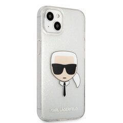KLHCP13MKHTUGLS Karl Lagerfeld TPU Full Glitter Karl Head Case iPhone 13 Silver. hinta ja tiedot | Puhelimen kuoret ja kotelot | hobbyhall.fi