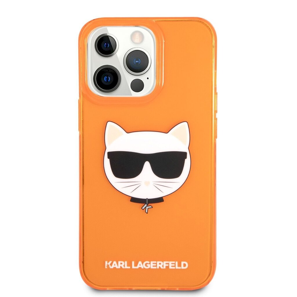 KLHCP13LCHTRO Suojakotelo Karl Lagerfeld TPU Choupette Head Case iPhone 13 Pro:lle Fluo Orange hinta ja tiedot | Puhelimen kuoret ja kotelot | hobbyhall.fi