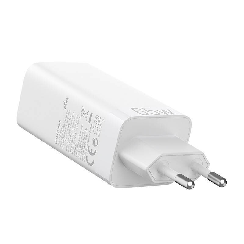 Seinälaturi EU 2xUSB-C(65W|30W) USB-A(30W) Vention, FEDW0-EU, 2.4A, PD 3.0 hinta ja tiedot | Puhelimen laturit | hobbyhall.fi