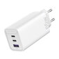 Seinälaturi EU 2xUSB-C(65W|30W) USB-A(30W) Vention, FEDW0-EU, 2.4A, PD 3.0 hinta ja tiedot | Puhelimen laturit | hobbyhall.fi