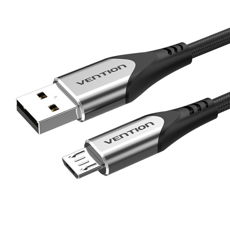 USB 2.0 -kaapeli Micro-B USB Vention COAHF 1m (harmaa) hinta ja tiedot | Puhelinkaapelit | hobbyhall.fi