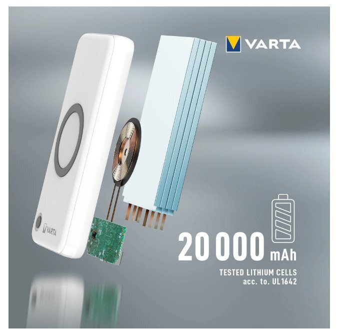 Varavirtalähde Varta Wireless 20000mAh hinta ja tiedot | Varavirtalähteet | hobbyhall.fi