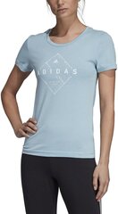 Adidas Puserot Emblem Tee Blue hinta ja tiedot | Naisten urheiluvaatteet | hobbyhall.fi