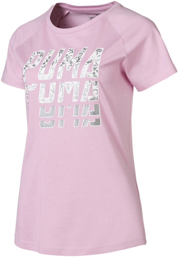 Puma Puserot Font Graphic Tee Pale Pink hinta ja tiedot | Naisten urheiluvaatteet | hobbyhall.fi