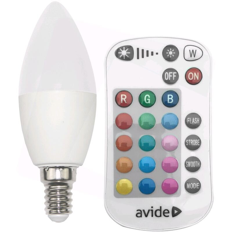 LED-lamppu Avide Smart 4,9W RGB+W E14 kaukosäätimellä hinta ja tiedot | Lamput | hobbyhall.fi