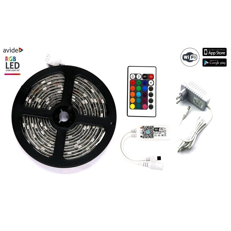 LED-nauha Avide RGB WiFi 5050 kaukosäätimellä, 5m IP65 hinta ja tiedot | LED-valonauhat | hobbyhall.fi