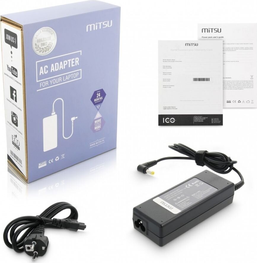 Mitsu 19V, 4.74A, 90W hinta ja tiedot | Kannettavien tietokoneiden laturit | hobbyhall.fi