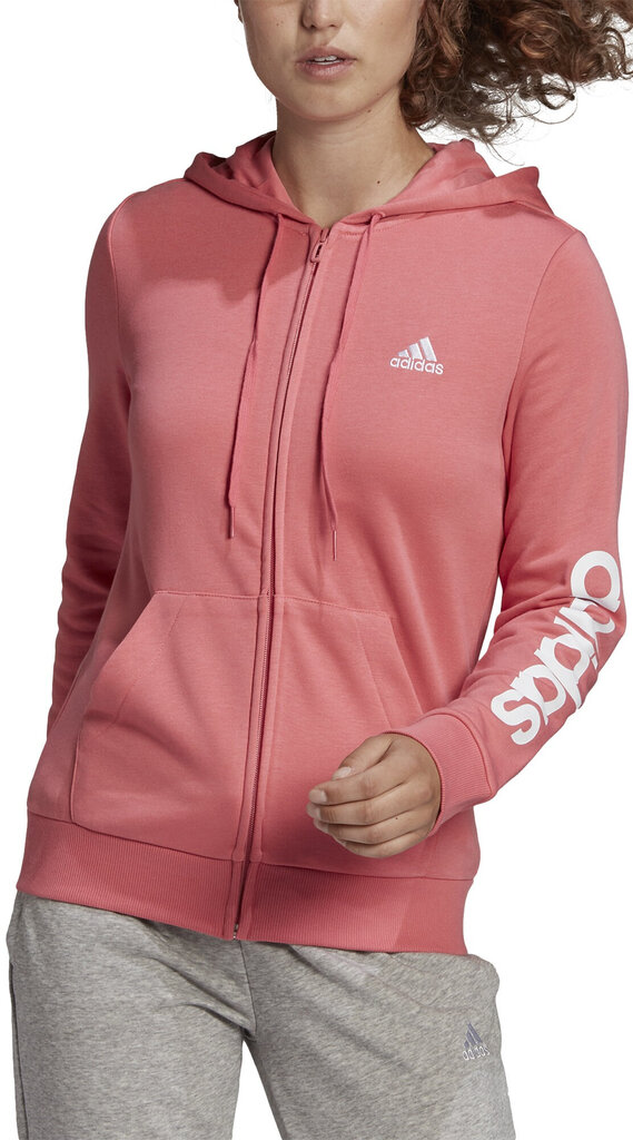 Adidas Jumpperi W Lin Ft Fz Hd Pink hinta ja tiedot | Naisten hupparit, collegepaidat ja villapaidat | hobbyhall.fi