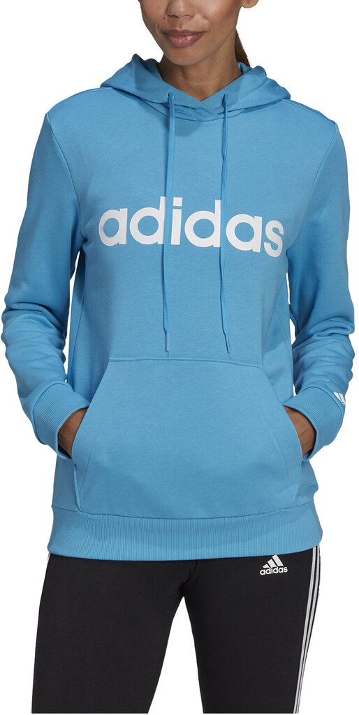 Adidas Jumpperi W Lin Ft Hoodie Blue HE9359 hinta ja tiedot | Naisten hupparit, collegepaidat ja villapaidat | hobbyhall.fi