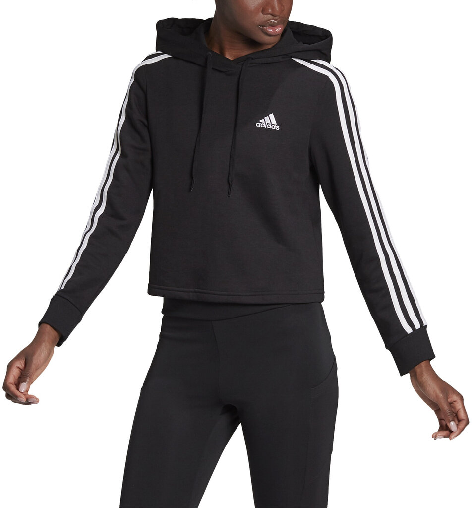 Adidas Jumpperi W 3s Ft Crop Hoodie Black GM5582 hinta ja tiedot | Naisten hupparit, collegepaidat ja villapaidat | hobbyhall.fi