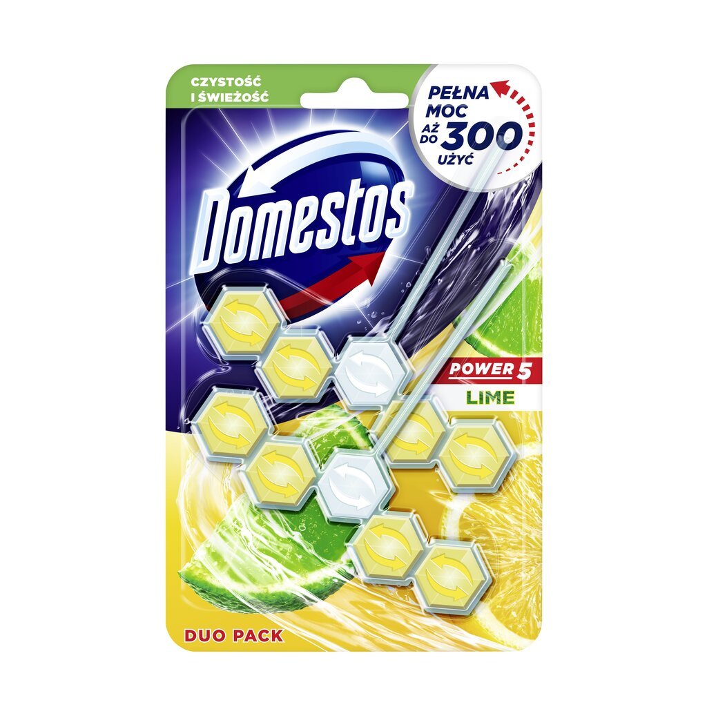 Domestos Power 5 wc-lohko Lime 2x55g hinta ja tiedot | Puhdistusaineet | hobbyhall.fi