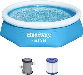 Bestway Fast Set Asetus Pool -sarja suodatinpumppulla Ø 244 x 61 cm, sininen, pyöreä hinta ja tiedot | Uima-altaan suodattimet | hobbyhall.fi