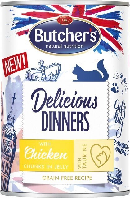 Butcher's Delicious Dinners kana, 400 g hinta ja tiedot | Kissanruoka | hobbyhall.fi