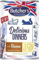 Butcher's Delicious Dinners kanaa ja hirvenlihaa hyytelössä, 400g hinta ja tiedot | Kissanruoka | hobbyhall.fi