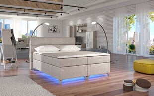 Amadeo LED-valaistu sänky 160 cm X 200 cm, beigen värinen hinta ja tiedot | Sängyt | hobbyhall.fi