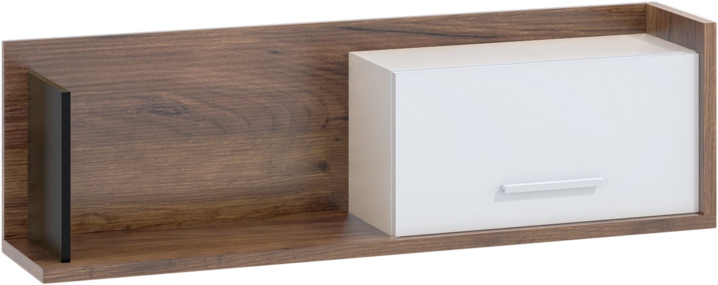 Seinähylly Meblocross Box 11, 1D, tummanruskea/valkoinen hinta ja tiedot | Hyllyt | hobbyhall.fi