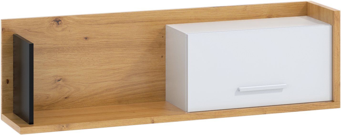 Seinähylly Meblocross Box 11, 1D, ruskea/valkoinen hinta ja tiedot | Hyllyt | hobbyhall.fi