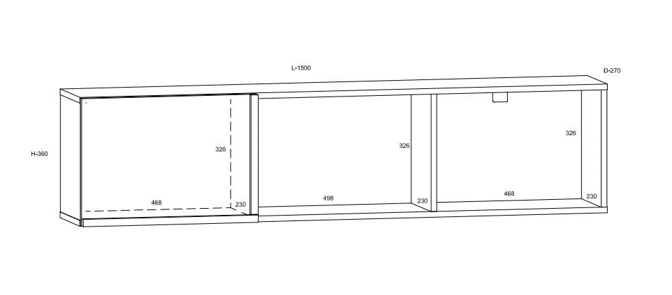 Seinähylly Meblocross Lars 05 1D, vaaleanruskea/valkoinen hinta ja tiedot | Hyllyt | hobbyhall.fi