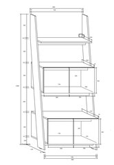 Hylly Meblocross Rack 80 2D, tumma tammi/valkoinen hinta ja tiedot | Hyllyt | hobbyhall.fi