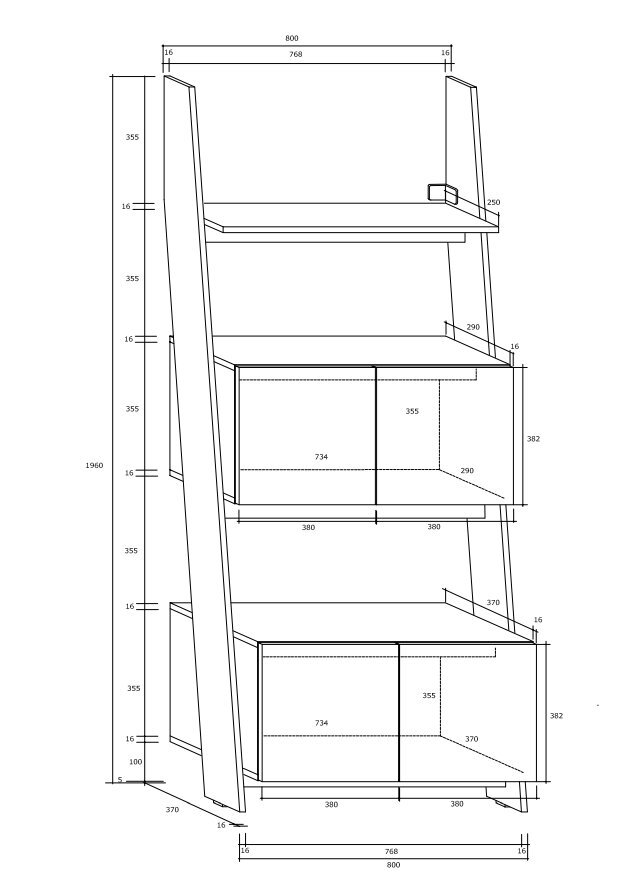 Hylly Meblocross Rack 80 2D, tumma tammi/valkoinen hinta ja tiedot | Hyllyt | hobbyhall.fi