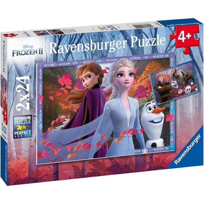 Palapeli Ravensburger Frozen 2 Frozen Adventures, 2 x 24 palaa, 5010 hinta ja tiedot | Palapelit | hobbyhall.fi
