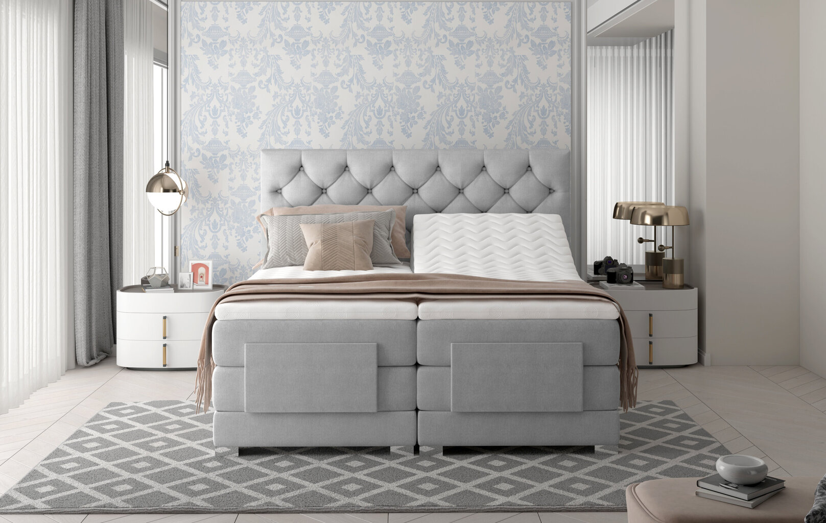 Sähkökäyttöinen sänky NORE Clover 08, 160x200, vaaleanruskea hinta ja tiedot | Sängyt | hobbyhall.fi