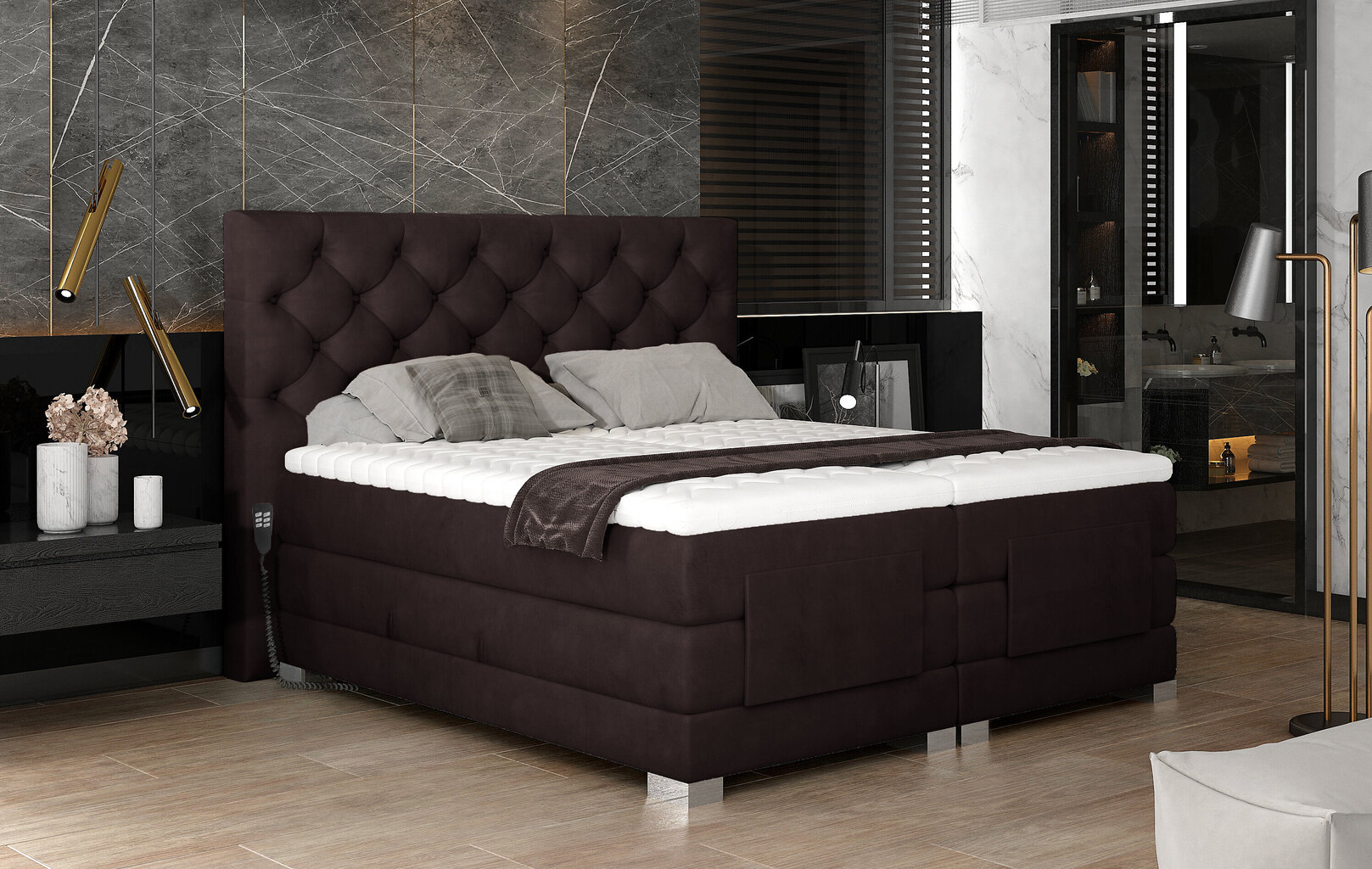 Sähkökäyttöinen sänky NORE Clover 09, 160x200, ruskea hinta ja tiedot | Sängyt | hobbyhall.fi