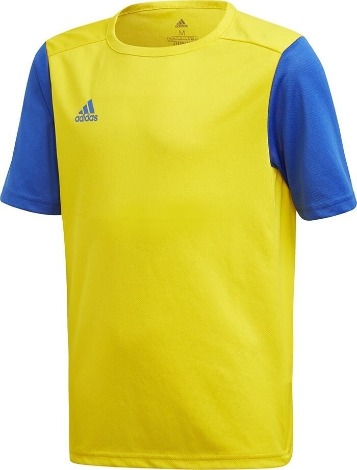 Treenipaita Adidas Estro 19 Jersey Junior, keltainen, 128 cm hinta ja tiedot | Jalkapallovaatteet ja -varusteet | hobbyhall.fi